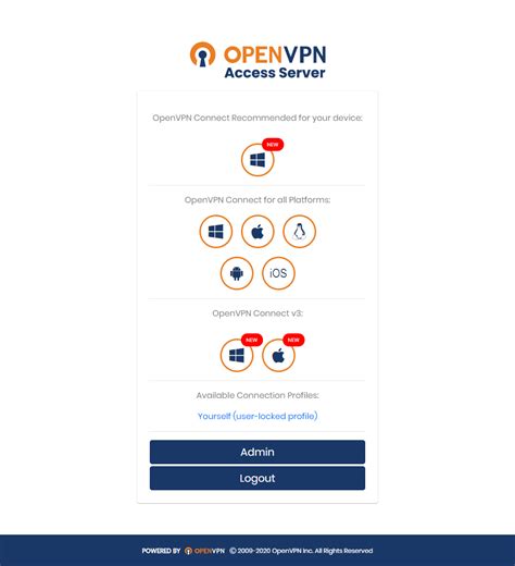 Download the latest installation packages for these Access Server software packages by signing into the Access Server portal. ... OpenVPN Connect. Choose your deployment platform. The first step is to choose the deployment platform you prefer. You can find all of the options in the Access Server portal when you click Get Access Server.